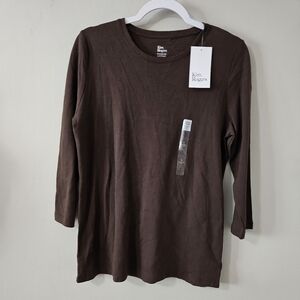 NWT Kim Roger's 3/4 Sleeve Top